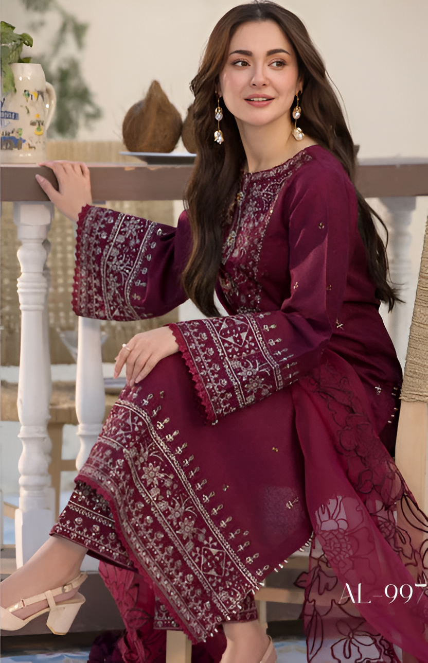 Dilkash Libas 3 Piece Lawn Embroidered DL-044