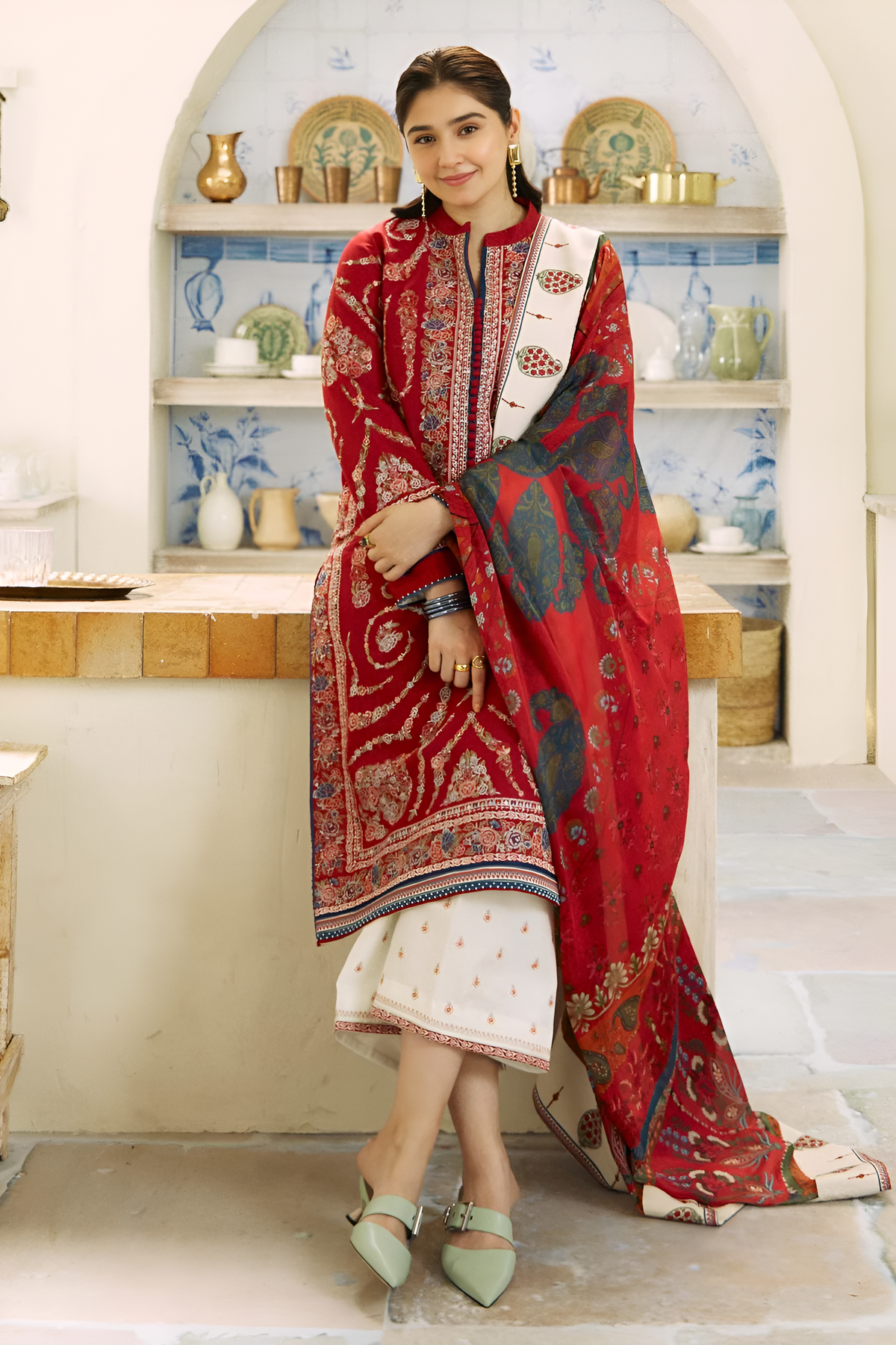 Zara Shahjahan 3 Piece Embroidered Lawn Dress DL-058