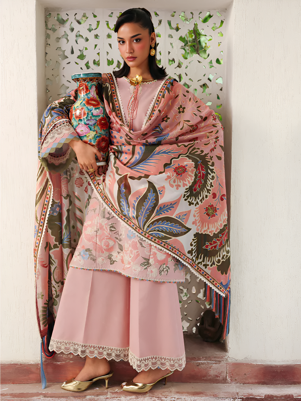 Bin ilyas Lawn Embroidered 3 Piece DL-3043