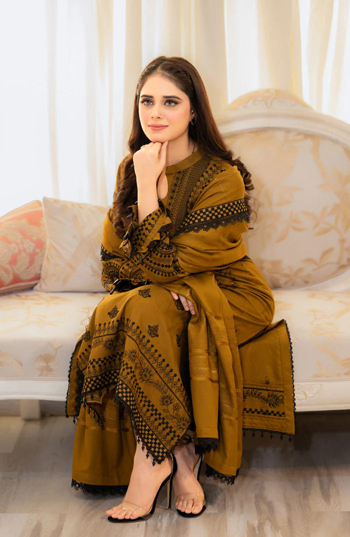 Dhanak 3-Piece Embroidered Dress D-GD 1021