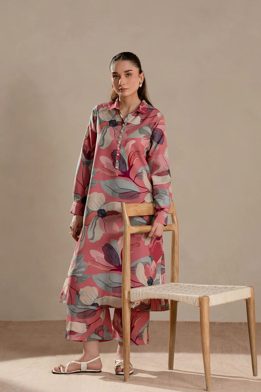 Silk Printed 2-Piece Dress D-730