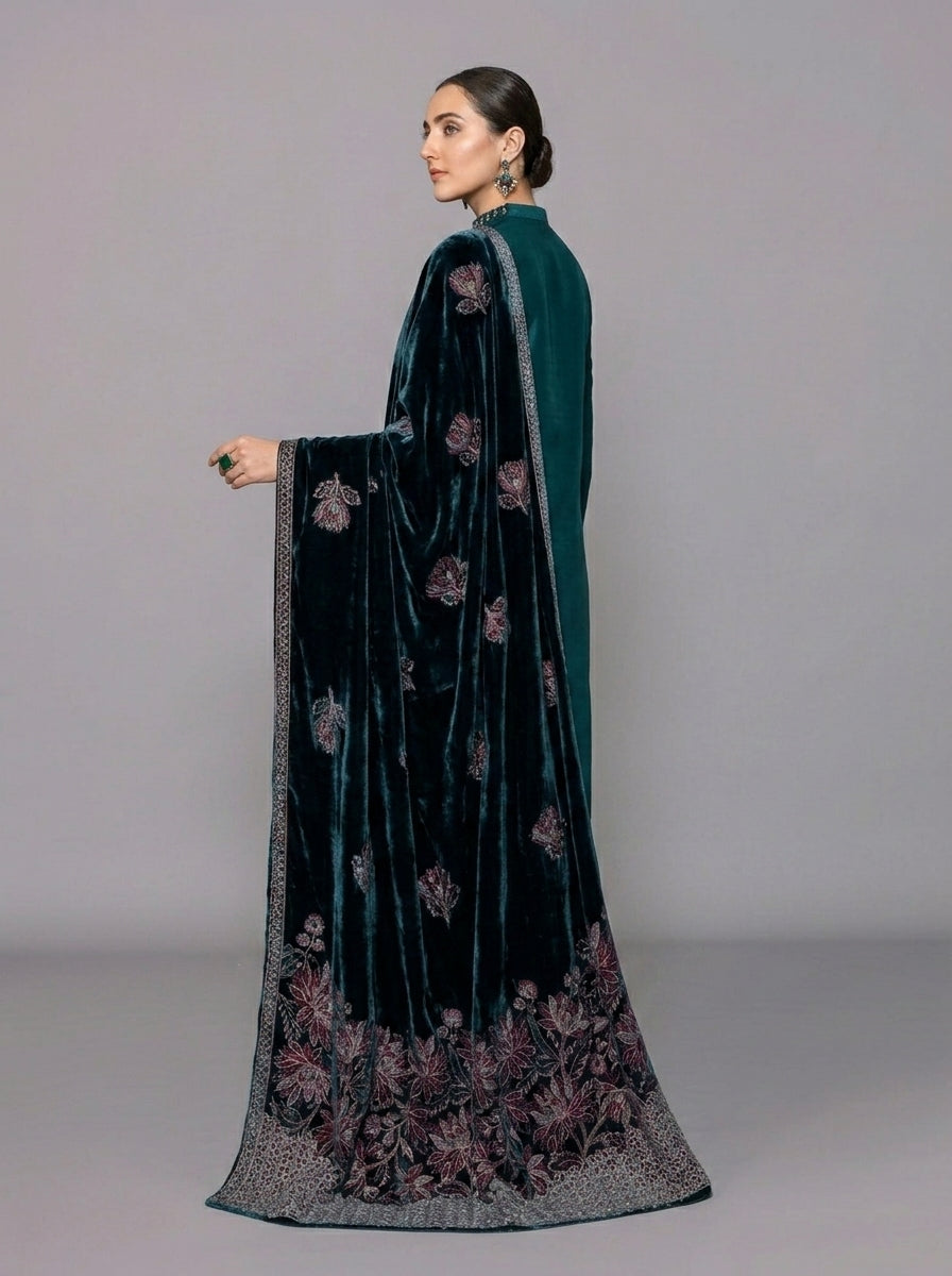 Dilkash Libas Embroidered Micro Velvet 3 Piece D-2013