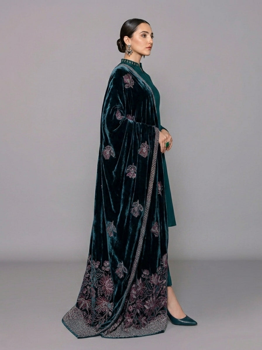 Dilkash Libas Embroidered Micro Velvet 3 Piece D-2013
