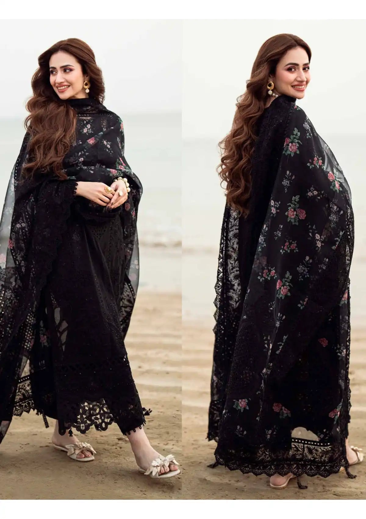 Dhanak 3-Piece Embroidered Dress D-N855