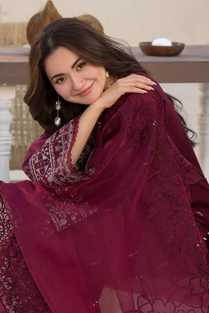 312 - Embroidered Velvet 3-Piece Dress with Embroidered Organza Dupatta