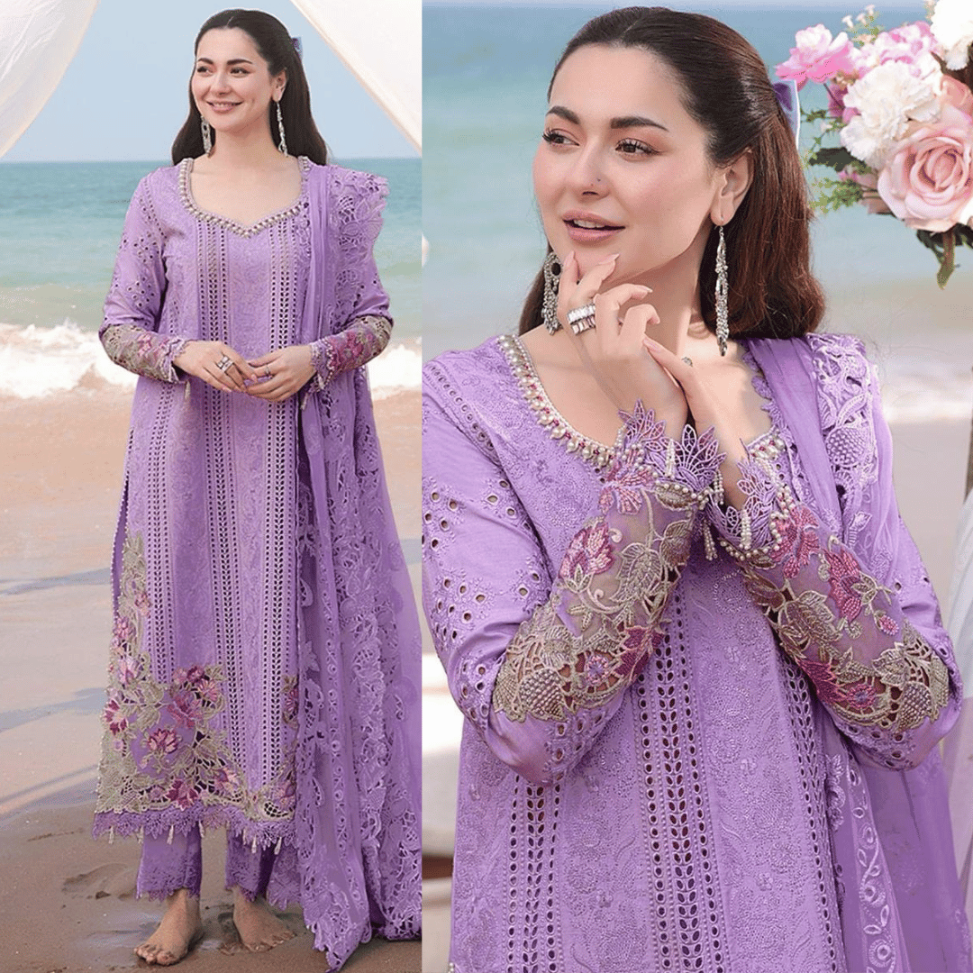 Qalamkar Chikenkari Embroidered 3 Piece Lawn DL-604