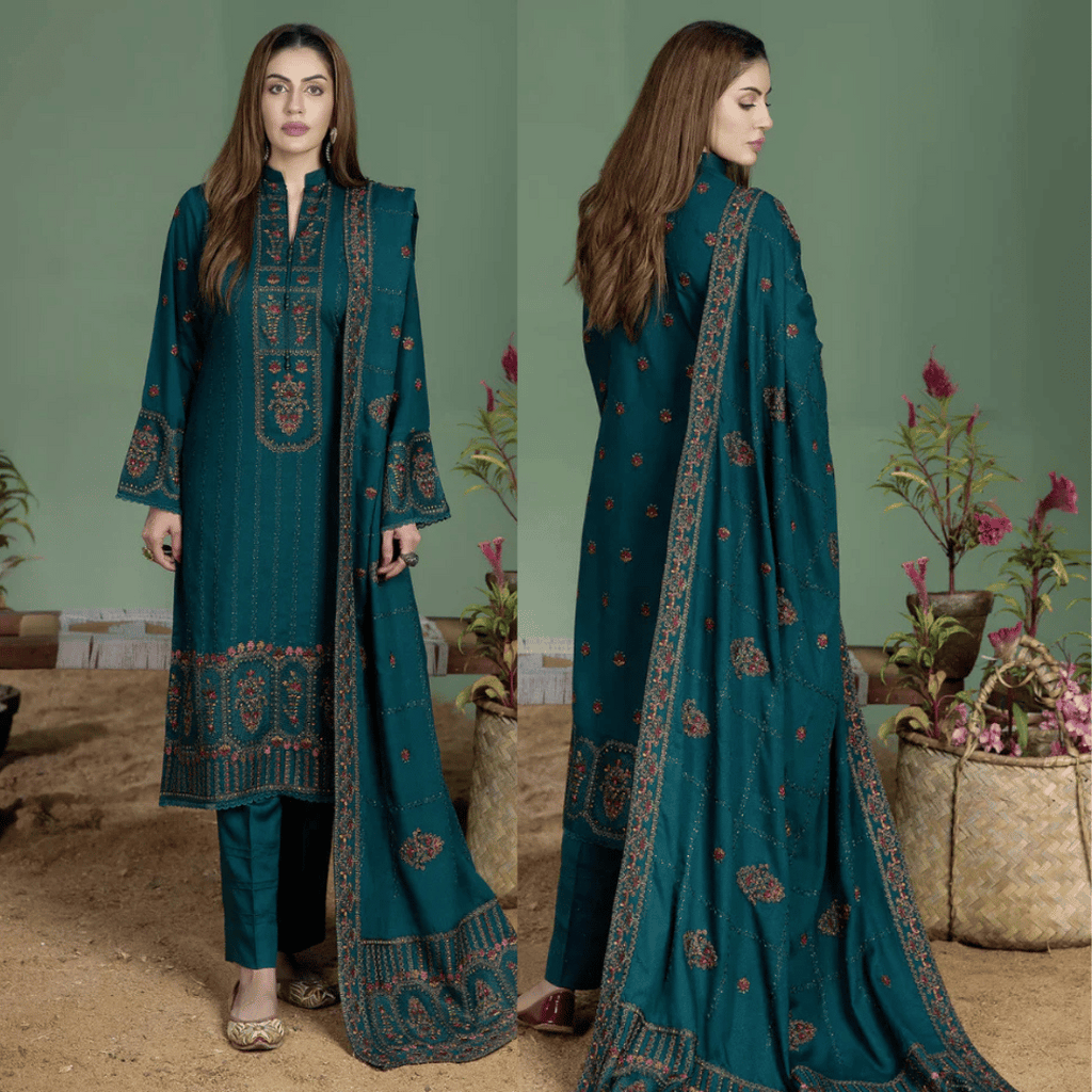 Dhanak 3-Piece Embroidered Dress D-GD 1101