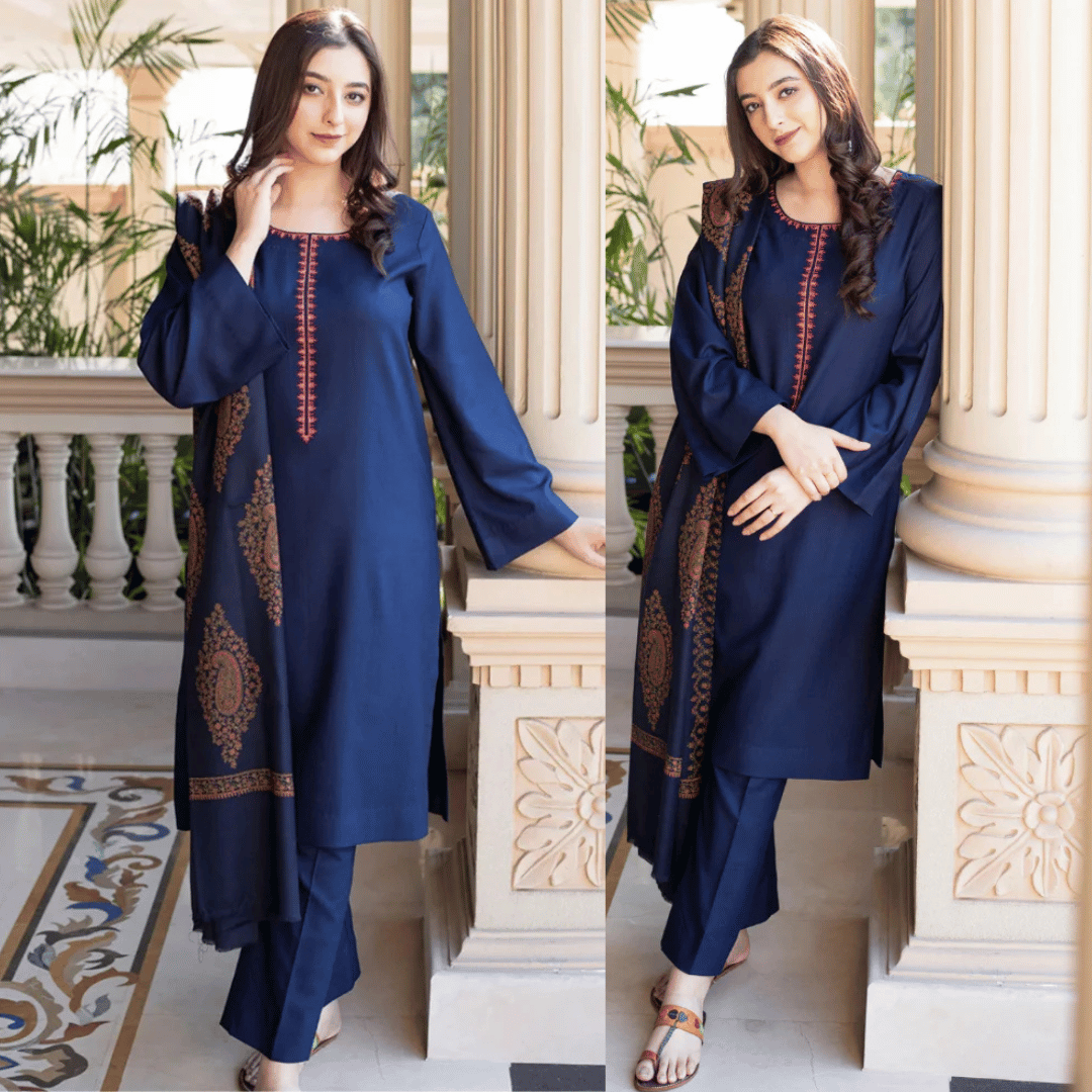 Dhanak 3-Piece Embroidered Dress D-GD 1109