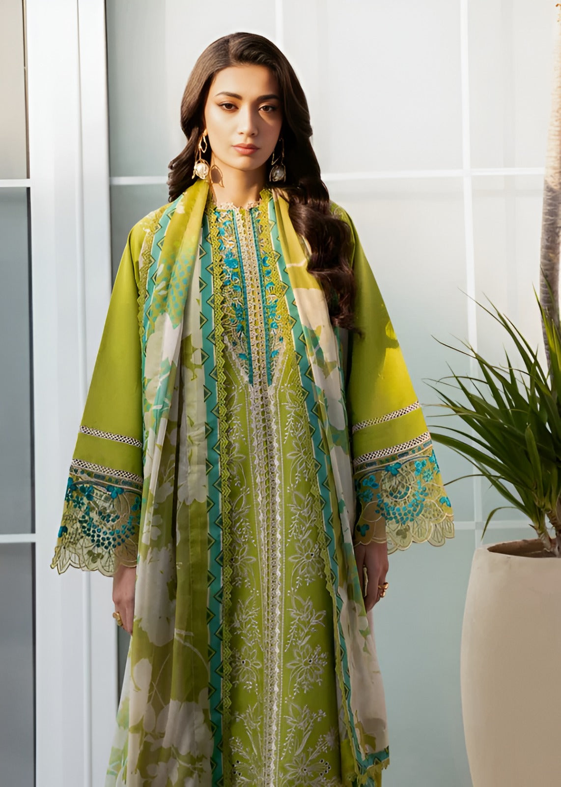 EID COLLECTION Bin Ilyas Embroidered lawn Three Piece DL-42