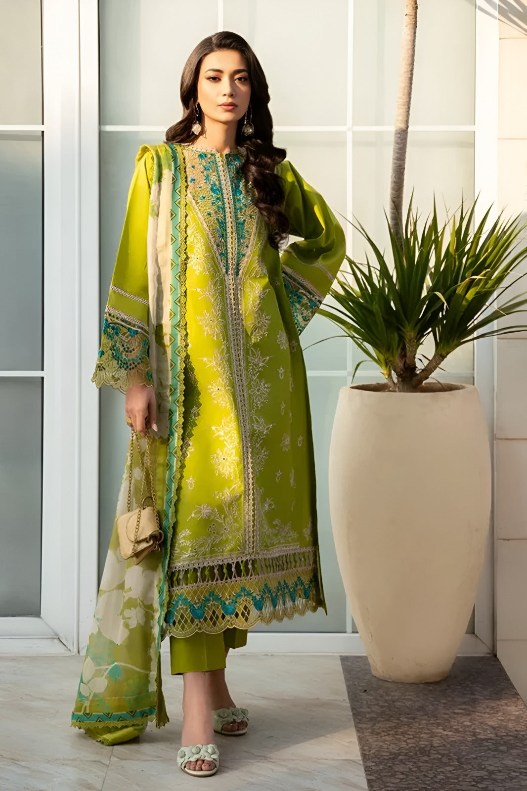 EID COLLECTION Bin Ilyas Embroidered lawn Three Piece DL-42