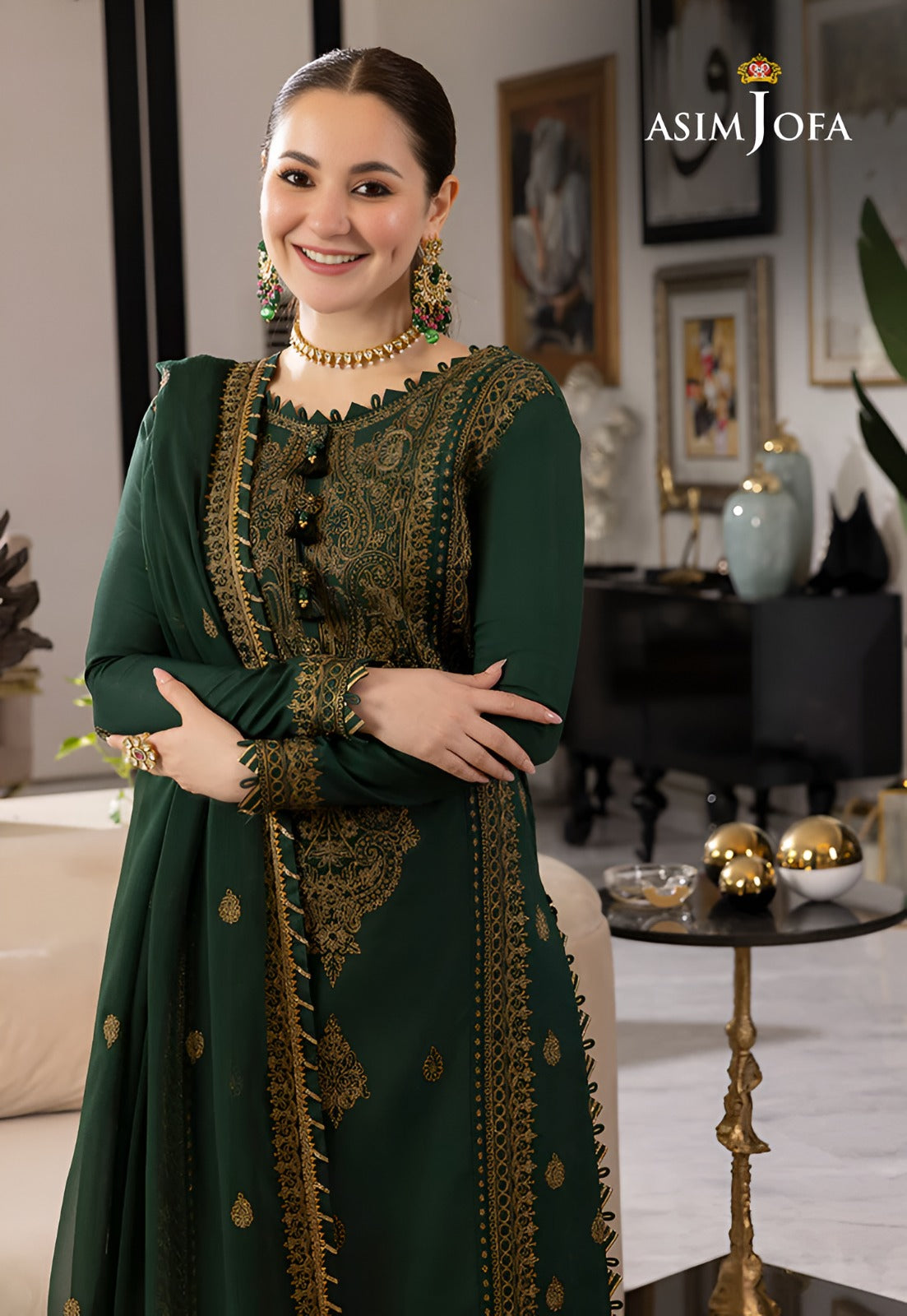 Asim jofa Embroidered Three Piece Lawn AJ-131