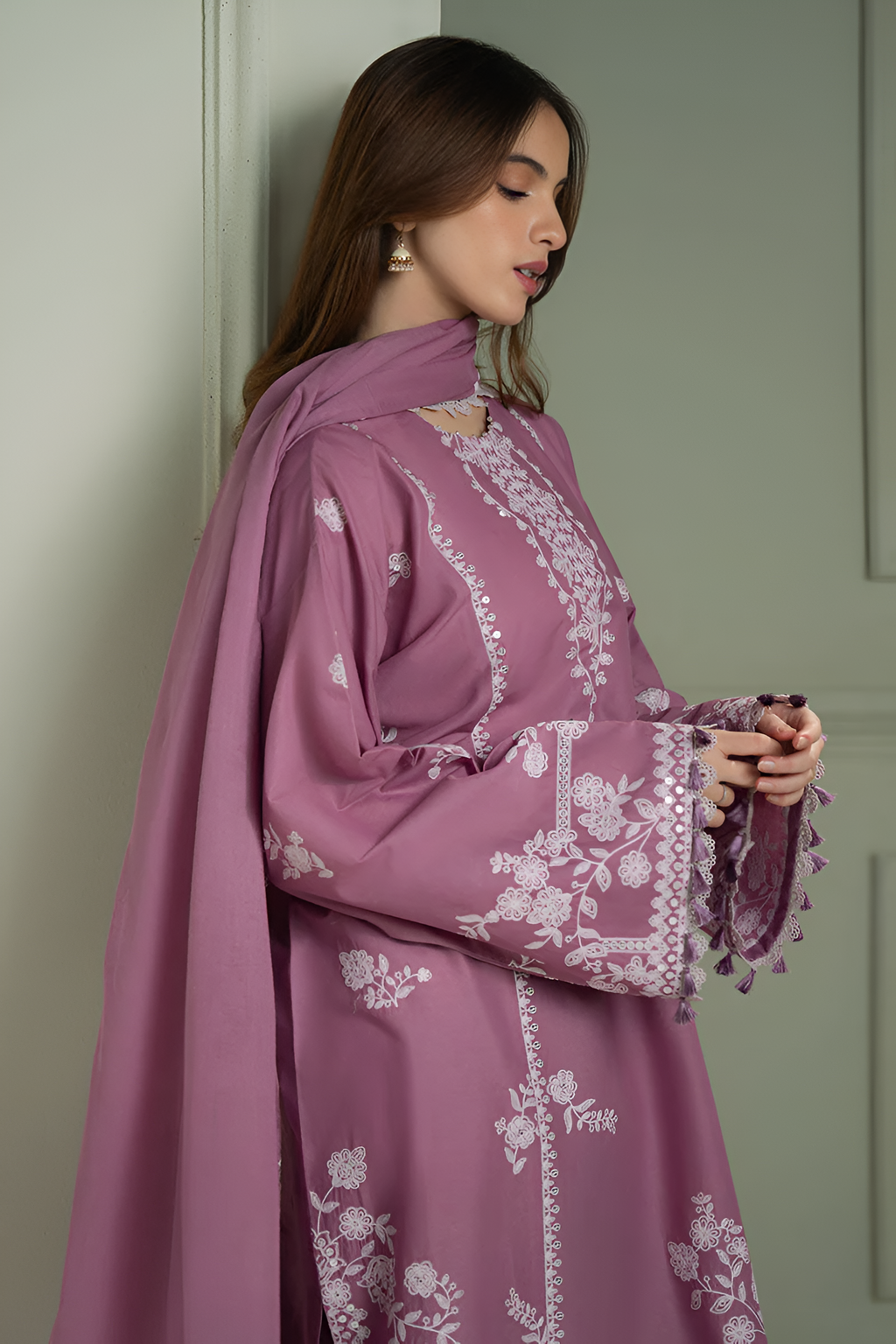 Cross Stitch 3 Piece Lawn Embroidered DL-1014