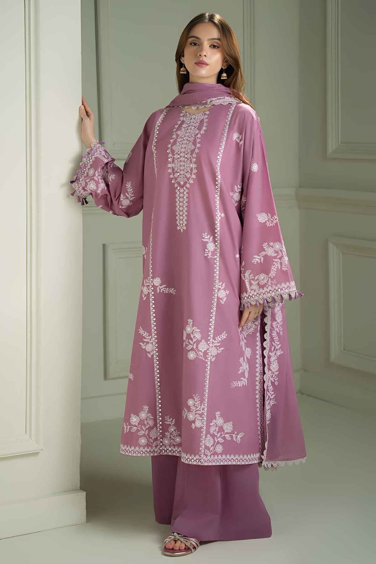 Cross Stitch 3 Piece Lawn Embroidered DL-1014