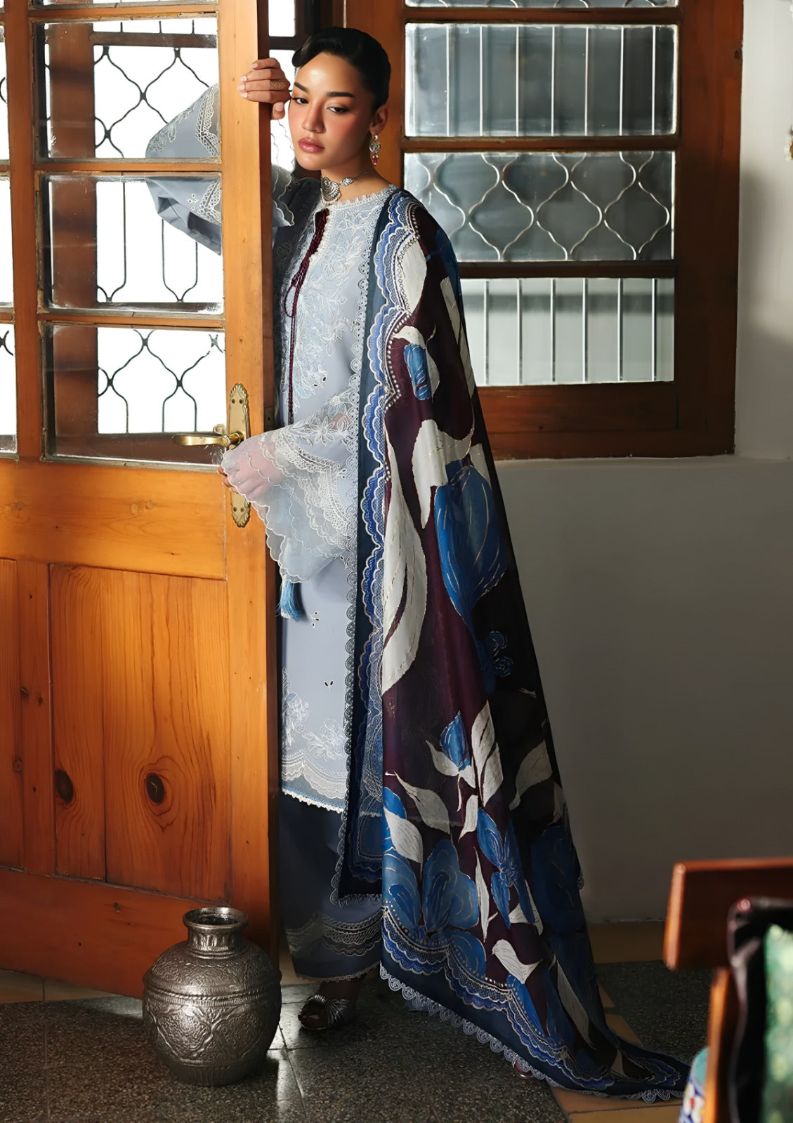 BIN ILYAS Lawn Embroidered Three Piece BL-990