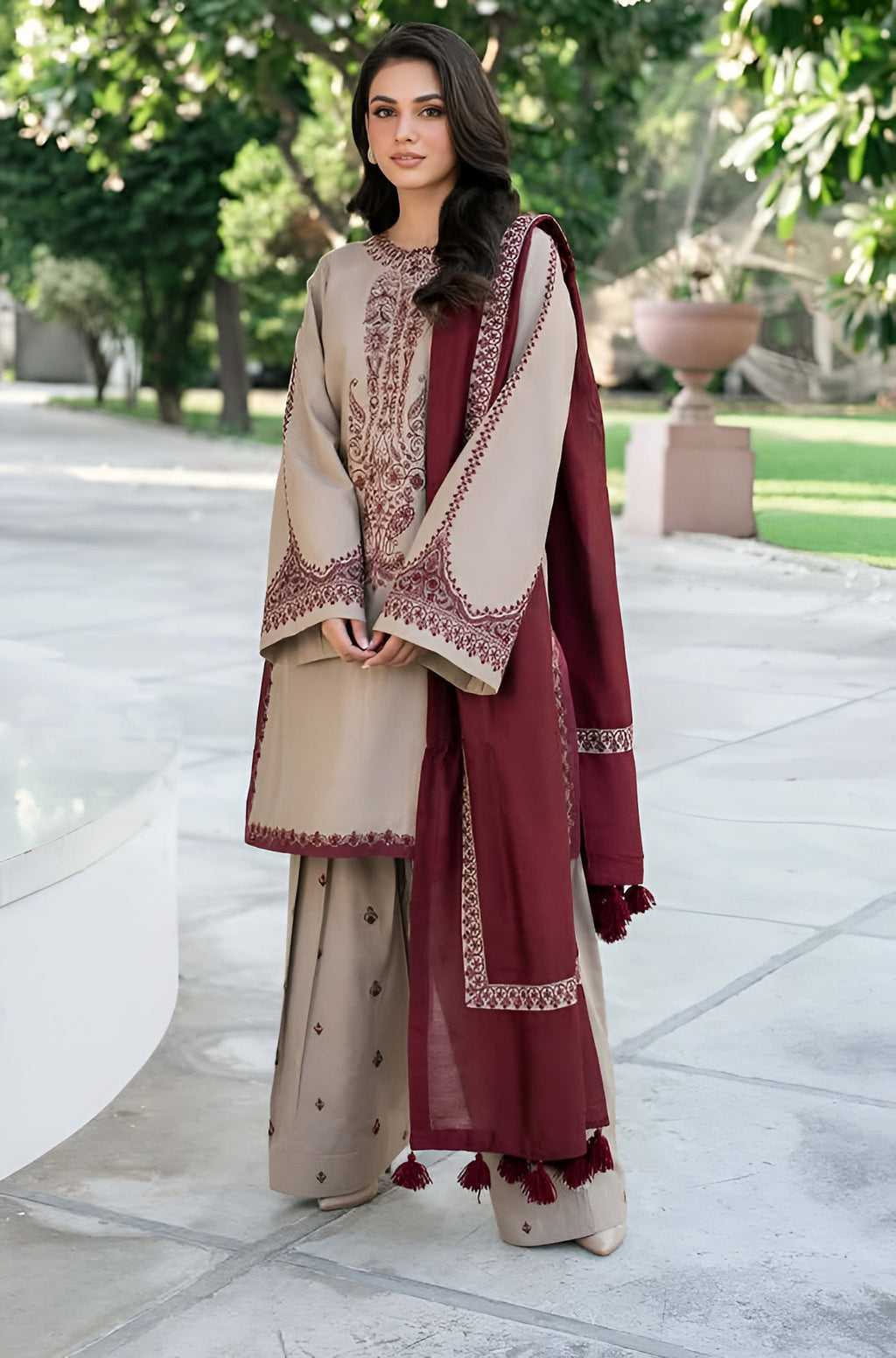 Baroque Lawn 3 Piece Embroidered DL- 1002