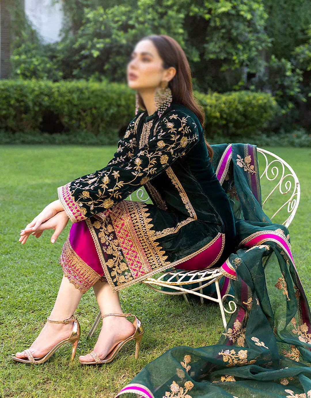 736 Embroidered Velvet Dress