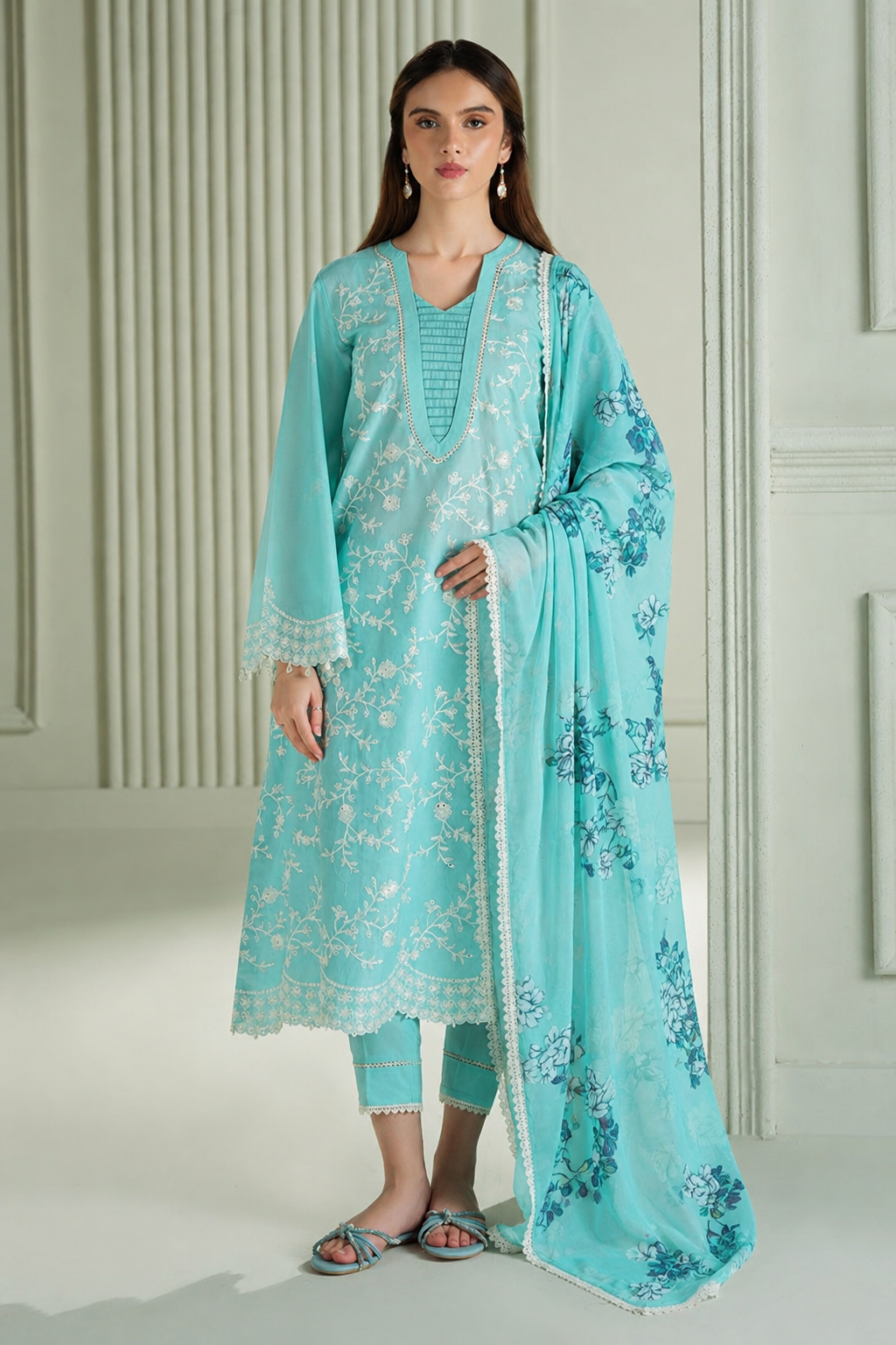 Cross Stitch Embroidered Lawn 3 Piece DL-1012