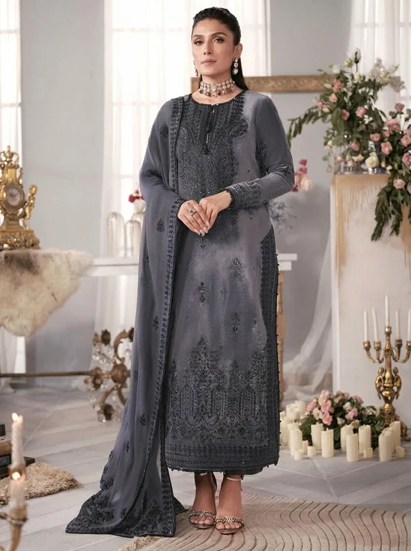 Dilkash Libas Embroidered Micro Velvet 3 Piece D-2019