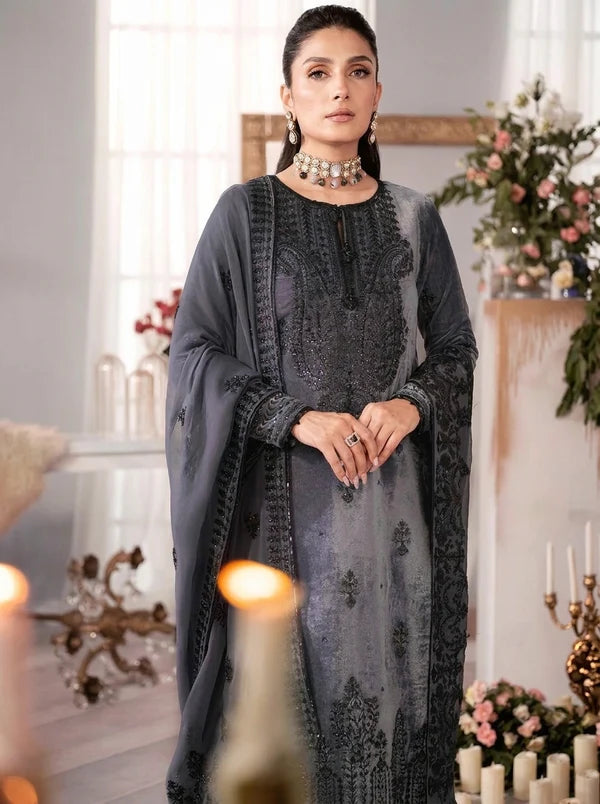 Dilkash Libas Embroidered Micro Velvet 3 Piece D-2019