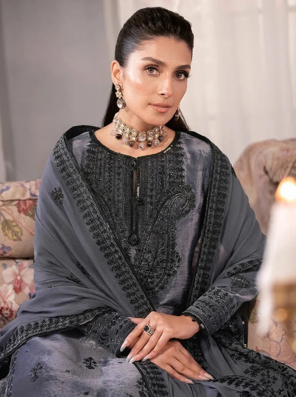 Dilkash Libas Embroidered Micro Velvet 3 Piece D-2019