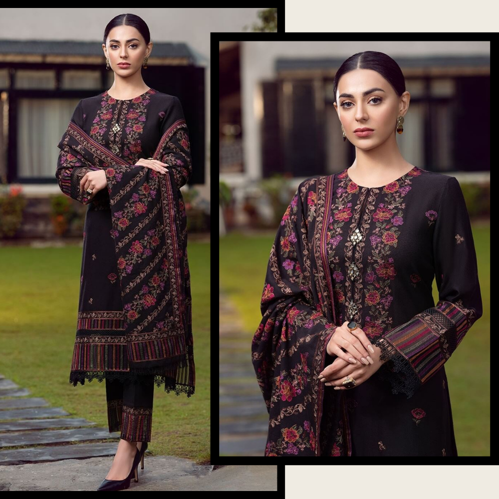 Dhanak 3-Piece Embroidered Dress D-GD T12